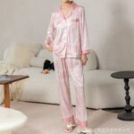 Suit Ice-silk Long-sleeve Pajamas