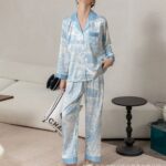 Suit Ice-silk Long-sleeve Pajamas