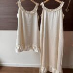 Nightdress Pearl-white Sleeveless Nightdress